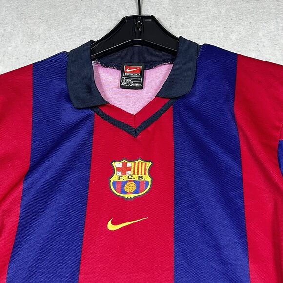 NIKE ORIGINAL BARCELONA BARCA 2000/2001 FOOTBAL SHIRT JERSEY HOME YOUTH’S LARGE - Picture 2 of 12